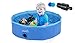 Pecute Piscina per Cani Piccoli e Medi, Vasca da Bagno per Cani, Piscina con Palline per Bambini, di PVC Pieghevole Antiscivolo Resistente all'Usura(M:80x20cm)