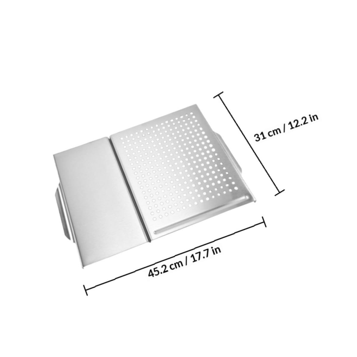 ULTECHNOVO 1pezzi Piastra Barbecue in Acciaio Inossidabile Quadrata Resistente per Uso Domestico Leggera e Compatta per Carne e Verdure Pratica e Durevole per Grigliate Facili