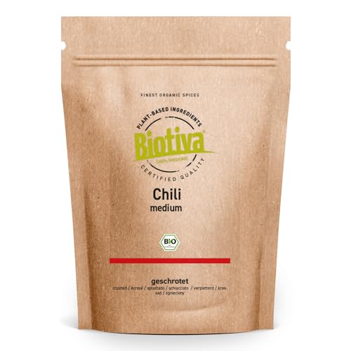 Biotiva Chile pimienta de Cayena molido orgánico 100g - polvo molido fino (Cayena, Capsicum frutescens) - chile en polvo ardientemente picante - llenado en Alemania