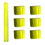 Projects Reflektorbänder 6er Set gelb | Schnapparmband Reflektor Kinder Erwachsene reflektierendes Armband | Schnapp Reflektoren für Kleidung Reflektorband Joggen Laufen Fahrrad Leuchtstreifen