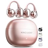 king luckyイヤーカフ イヤホンワイヤレス オープン イヤー Bluetooth イヤホン/イヤーカフ/落ちにくい/防水 IPX5 /マイク内蔵/急速充電/音漏れ抑制/ENC通話/ながら聴き携帯空気伝導 のブルートゥースイヤホン.耳挟み式 骨伝導の革新OWS耳を塞がない設計で、Hi-Fi音質で長時間使用可能.スポーツ、ランニング、通勤、ジム、ゲームに対応しています (ピンク)