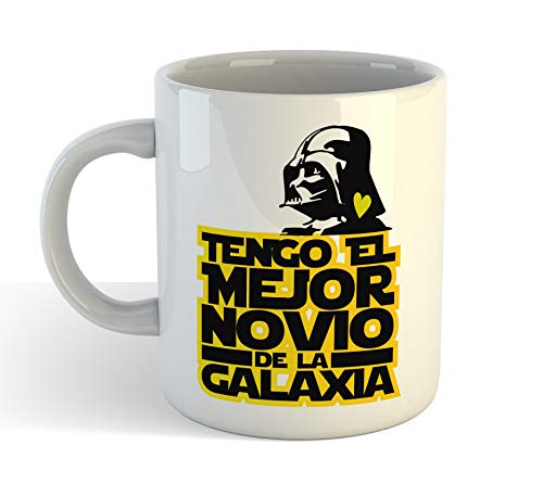 Muy Chulo Taza cerámica Tengo el Mejor Novio de la Galaxia (Blanca)