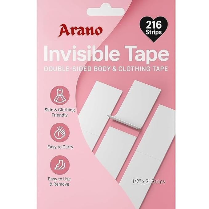 Image of Arano Boob Tape Kit (5cm Wide) for Breast Lift - Breathable Adhesive Sticky Bra Tape with 10 Nipple Covers | Invisible Push Up Support for Backless, Strapless & Deep Neck Dresses | Skin Tone Beige
