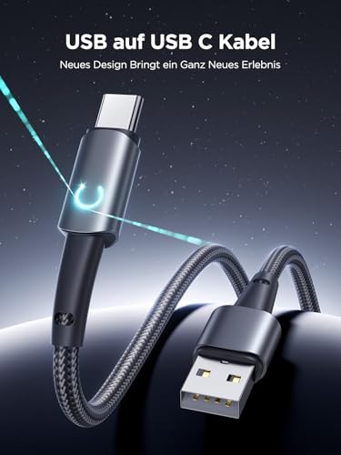 USB C Kabel 2M USB Typ C Handy Ladekabel USB C Schnellladekabel Nylon USB auf USB C Kabel für Samsung Galaxy S23 S22 S24 A13 A42 A54 PS5 iPhone 15 16 17 Pro Max iPad Sony Switch Pixel CarPlay