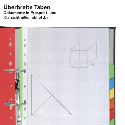 Westcott Register für Ordner A4 mit Klarsichthüllen | Extrabreite Trennblätter für Prospekthüllen in Din A4 Ordner | 10 farbige Tabs in 5 Farben | Robuste 230g/m² mit Eurolochung | E-1733313 00