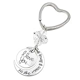 Geeks & Love "I Love You to The Moon and Back" Keychain (Silver)