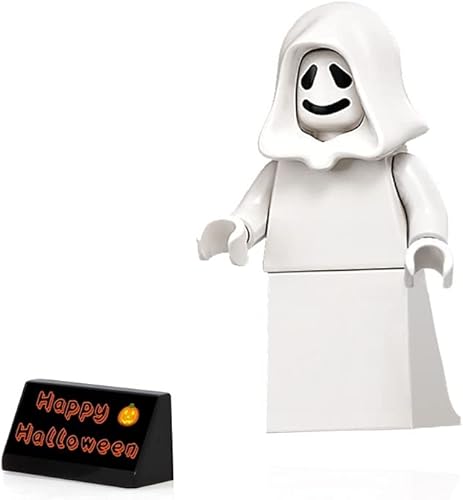 LEGO Minifigura de casa embrujada - Fantasma con capucha blanca y pantalla lateral