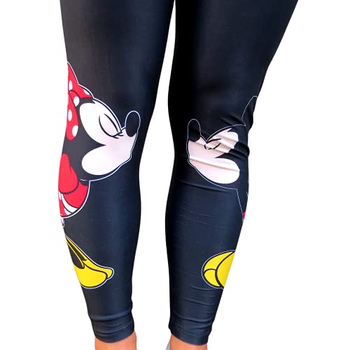 Black Kissing Mickey and Minnie Mouse Cotton Leggings for Girls, Disney Apparel and Merchandise Gift Ideas3