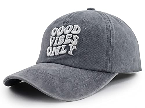 Good-Vibes-Only-Hat-Positive-Vibes-Only-Gifts-for-Men-Women-Funny-Adjustable-Washed-Cotton-3D-Embroidered-Baseball-Cap
