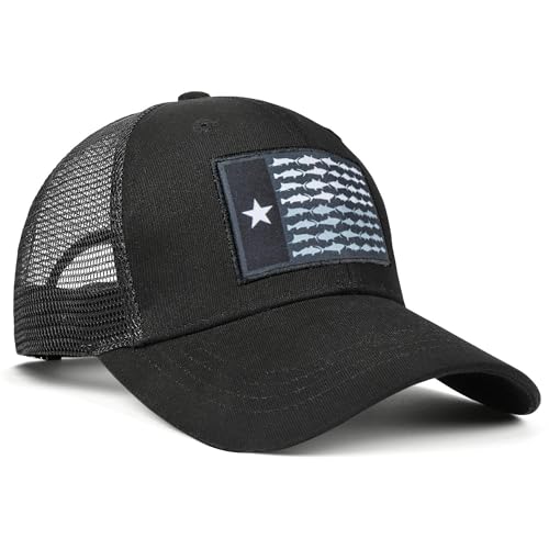 Image of Adjustable State Flag Trucker Hat Mesh Baseball Cap with Embroidered Patch for Men Women