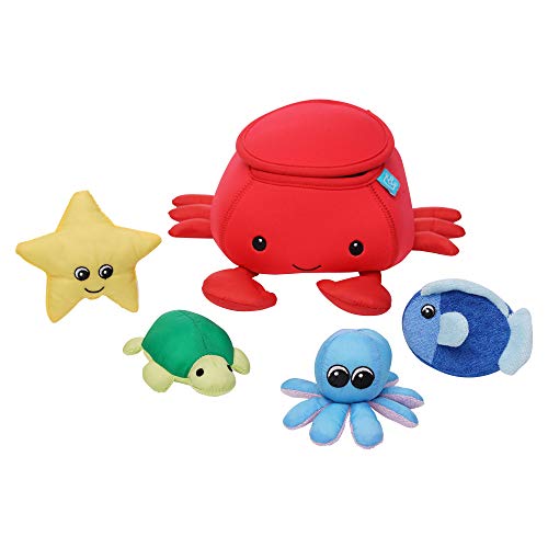 Manhattan Toy Neoprene Crab 5-Piece Floating Spill n Fill Bath Toy with Quick Dry Sponges and Squirt Toy Manhattan Toy Neoprene Crab 5-Piece Floating Spill n Fill Bath Toy with Quick Dry Sponges and Squirt Toy