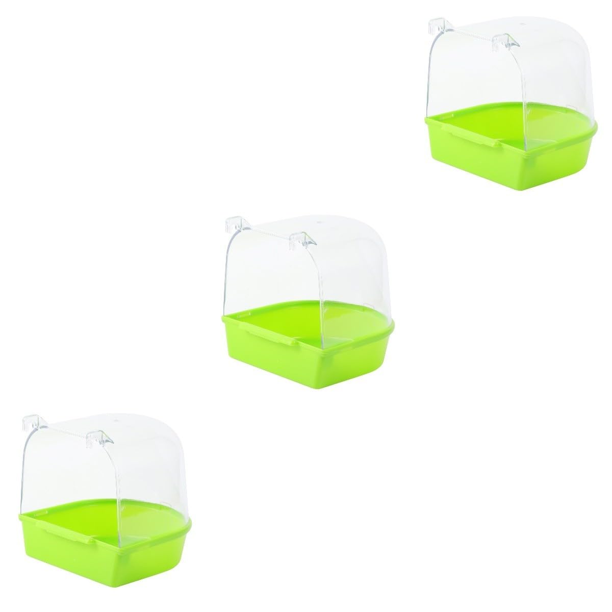 DOITOOL 3pezzi Bagnetto per Uccelli Coperto Vasca per Pappagalli e Canarini Verde Accessorio per Uccelli Facile da Installare