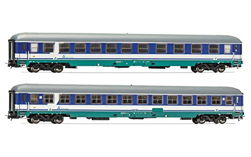 Rivarossi- Set aus 2 Reisezugwagen UIC-X, 1 und 2.Klasse Model Railway rotabile, Colore Marrone/Verde, HR4245