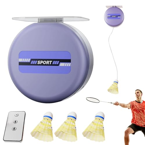 Badminton Rebound Trainer Set - Solo Practice Training Aid for Reaction | Elastic Cord System with Shuttlecock Holder, Adjustable Waist Belt for Indoor Outdoor Drill Use Portable Setup Design