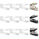 Shoe Slots Organizer 12 Pack Adjustable Height Shoe Slots Organizer for Closet Shoe Stackers for a Pair of Shoes Maximize Space Keep Shoes Neat Organized Rugged and Practical Storage Solution