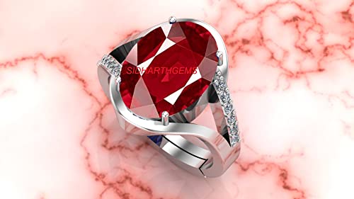Bague réglable rubis de Birmanie ajustement parfait sans erreur de taille argent