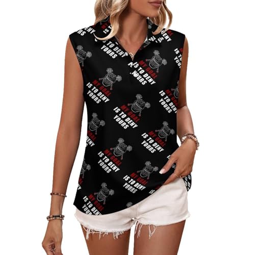 Generic - Polo d'été sans manches avec inscription « My Goal is to Deny Yours Lacrosse » pour femme, Style :, 3XL