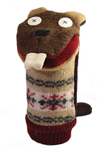 Cate & Levi - Wool Puppet Sets - Made In Canada - Movable Mouths - Safe For All Ages (Set Of 2 - Beaver, Moose) #TOP2