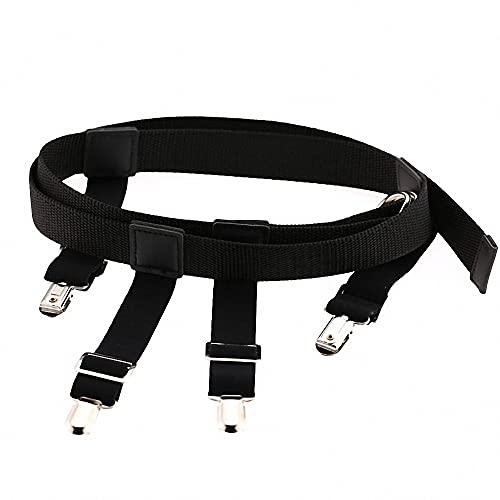 Goobester Mens Womens Elastic Nylon Waist Belt Garter Suspender Clip Stockings Holder