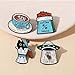 Hsqqdc 4pcs Coffee Theme Brooches Metal Pin Badges Fashion Lapel Pins for Casual Clothes Scarf Suit Backpack Accessories