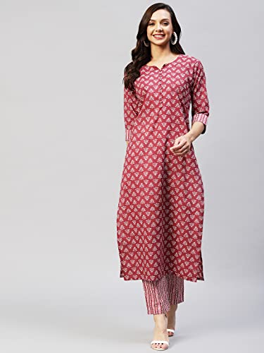 ANNI-DESIGNER-Womens-Cotton-Blend-Straight-Printed-Kurta-with-Pant-Gapati-Nw22