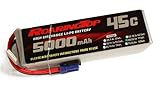 RoaringTop LiPo Battery Pack 45C 5000mAh 6S 22.2V with EC5 Plug for RC Car Boat Truck Heli Airplane