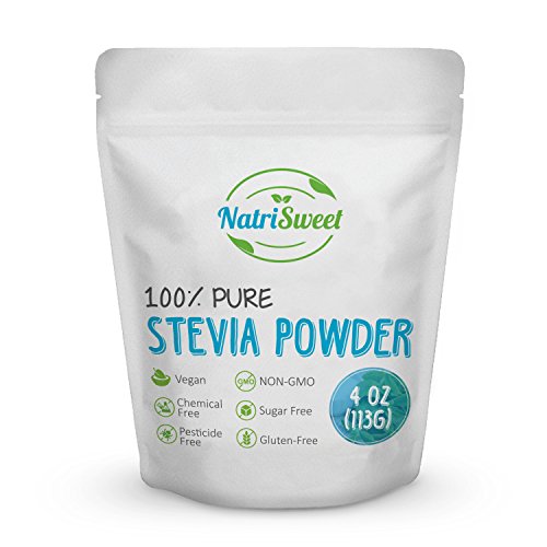 NatriSweet 100% Pure Stevia Powder, 4 oz | Satisfies Sweet Cravings, Lowers Blood Sugar Levels for Diabetics | Powdered Stevia for Baking & Beverages | 800+ Servings