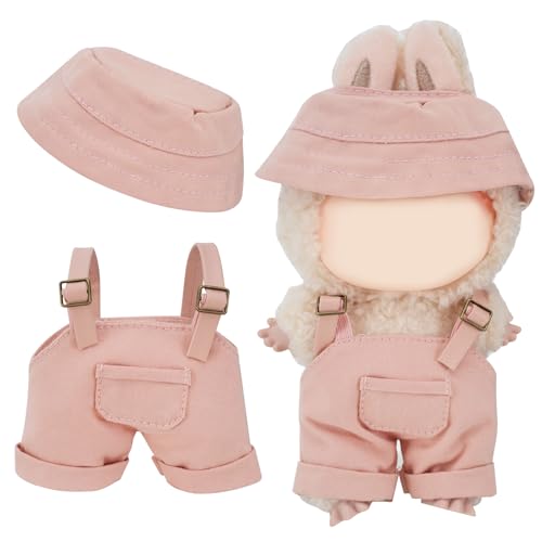 Cute Doll Clothes for labubu Design Outfit Blind Mystery Box Accessories Mini La Boo-Boo Blah Bu Bu BuLafufu Ropa Plush Stuff Hat Dress Overalls Hoodie Pajamas Pink