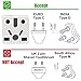 [2Pack] ROAD WARRIOR USA Plug Adapter, European/UK/China/India Plug 6A/125V for USA Outlet Does Not Convert Voltage RW111WH