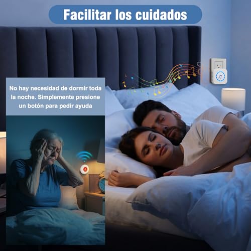 Miniatura 2 de Chunhee Botón De Llamada De Emergencia Para Ancianos Enfermeras De Edad Avanzada Alarma De Pánico Transmisor De Alarma Inalámbrico Y Receptor Alarma Sos 500 Pies 150 M Distancia De Recepción