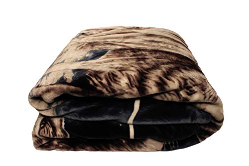 Solaron Korean Super Thick Heavy Weight Ultra Silky Soft Mink Heavy Duty Reversible Blanket Bed Comforters Bedspreads Bedding Comforter King Or Queen (Queen, 119 Wolf Blue) #TOP7