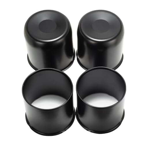 Rheedal 4Pcs 4.9inch Stainless Trailer Wheel Center Caps Push Through Center Hub Cap for Truck SUV RV Wheel Rim, Combination of Concave and Open End Matt Black Wheel Hub Covers