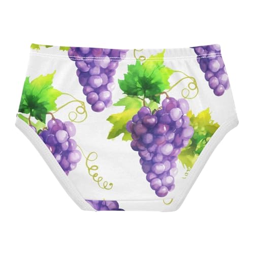 Cotton Girls Underwear Toddler Purple Grape Green Leaves Panties Little Girl Fun Print Briefs Kids Undies 2t2
