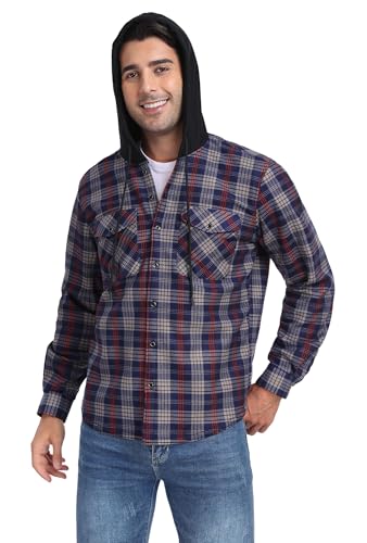 Askdeer Men's Flannel Fleece Jacket Sherpa Lined Winter Plaid Shirts Jacket Long Sleeve Thermal Coat With Pockets4