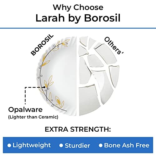 Borosil Gourmet Dinnerware Set For 6, 35 Pieces, White Dinner Plates And Bowls Sets, Chip Resistant Tempered Opal Glass, Stain Resistant, Dishwasher & Microwave Safe Dinner Set For Gifting, Serves 6 #TOP4