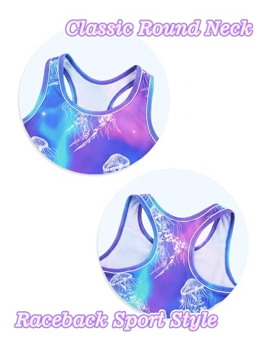 Image of Girls Swimsuits 2 Piece Summer Boyshort Bathing Suit Rash Guard Swimwear for Kids Child Beach with Sun Protection