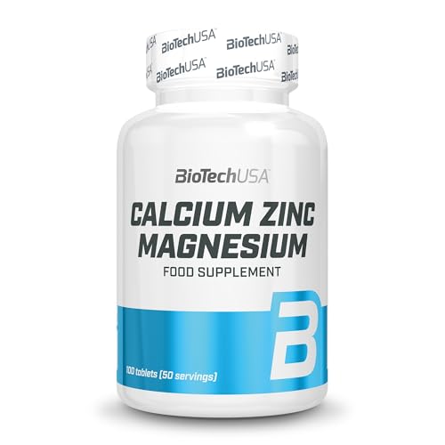 BioTechUSA Calcium Zinc Magnesium, Formula bilanciata di Calcio, Zinco e Magnesio, potenziato con altri minerali essenziali, 100 compresse