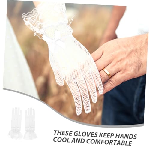 Guantes de encaje elásticos para damas de honor pack de 4 pares cómodos 7