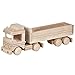 BARTU Camión con remolque, camión, madera, juguete volquete, coche para obras