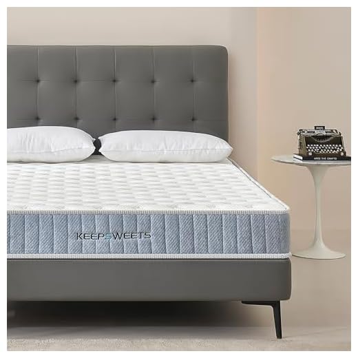 keepsweets Matelas 140 x 200 cm, dureté H3 7 zones, avec matelas en mousse à mémoire de forme, matelas à ressorts ensachés de 20 cm