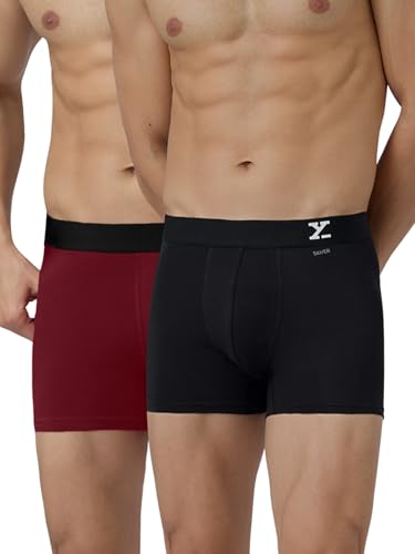 Image of XYXX Men's Aero Super Combed Cotton Regular Fit Solid Antimicrobial Trunks with No Marks Waistband (Pack of 2)