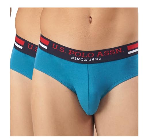 Image of U.S. Polo ASSN. Men's I006 Elasticized Waist Pure Cotton Underwear Briefs - Pack of 2
