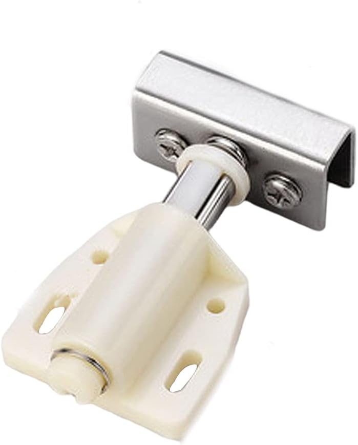 Push-to-Open Door Catch Cupboard Latch 5-8mm Glass Touch Closure Plastic with Clamp 2 Set(38mmx34mm)