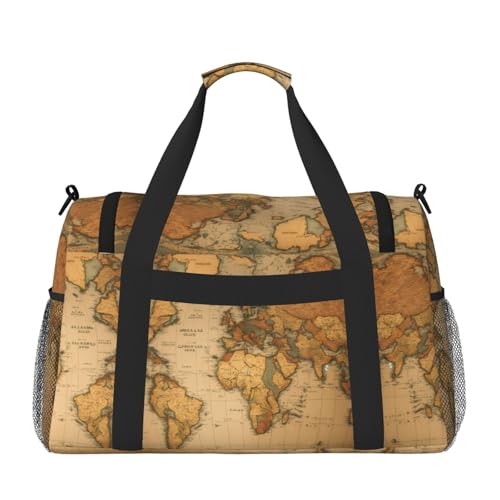 World Map Print Travel Duffle Bag Large Capacity Tote Stylish Weekender Bag for Outdoor Activities2