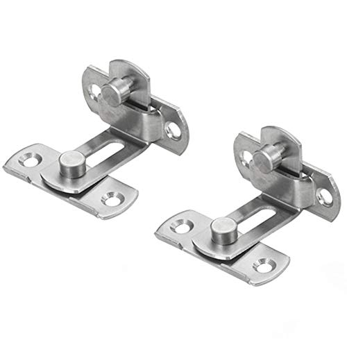 Pestillo de Acero Inoxidable de 90 Grados para Puerta Corredera y Puerta Corredera, Cierre de Seguridad para Puerta, Ventana, Gabinete, Jaula de Mascotas, Accesorios de Montaje (Paquete de 2) Cover