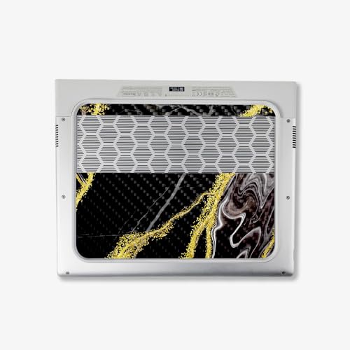 Image of MightySkins Carbon Fiber Skin Compatible with Alienware X14 R2 (2023) Full Wrap Kit - Black Marble Glitter | Protective, Durable Textured Carbon Fiber Finish | Easy to Apply | Made in The USA
