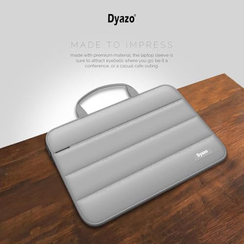 Image of Dyazo 15.6 Inch Fluffy Laptop Sleeve Bag | Soft Padded Protective Case with Handle & Front Pocket | Water-Resistant Cover | Compatible for MacBook, HP, Dell, Lenovo, Acer, Asus & Other Notebook (Grey)