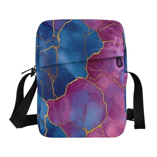 Marble Royal Blue Hot Peach messenger bags for women men shoulder bag Shoulder Handbag Adjustable Strap for work Travel