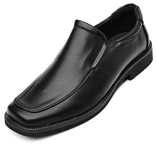 kkdom Men's Classic Leather Lined Formal Oxfords Slip on Dress Shoes