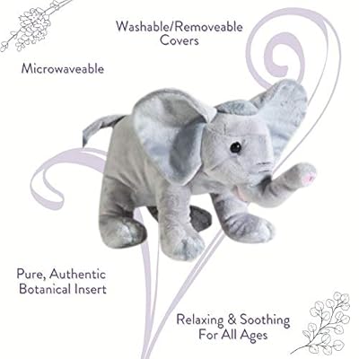 Sonoma Lavender Microwaveable Aromatherapy Animal, Plush Elephant, Lavender Scented with Removable Washable Cover